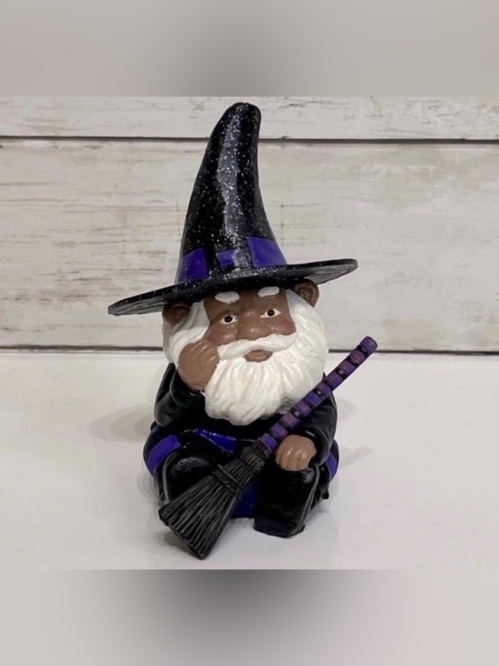 Hand Painted & Designed Halloween Witch Gnome
